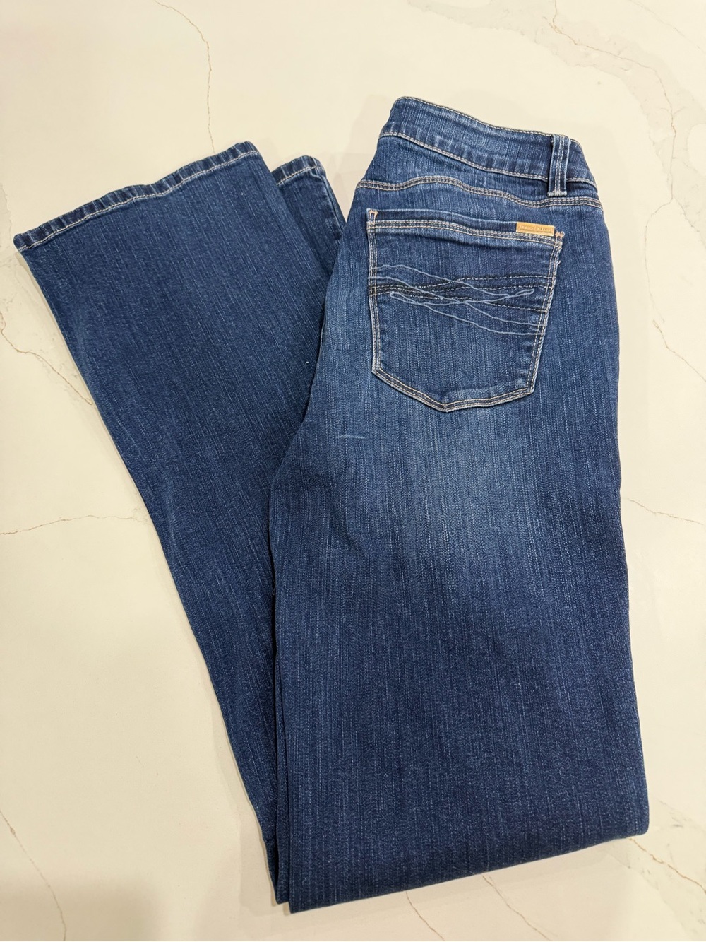 White House Black Market Ladies Dark Blue Bootcut Jeans